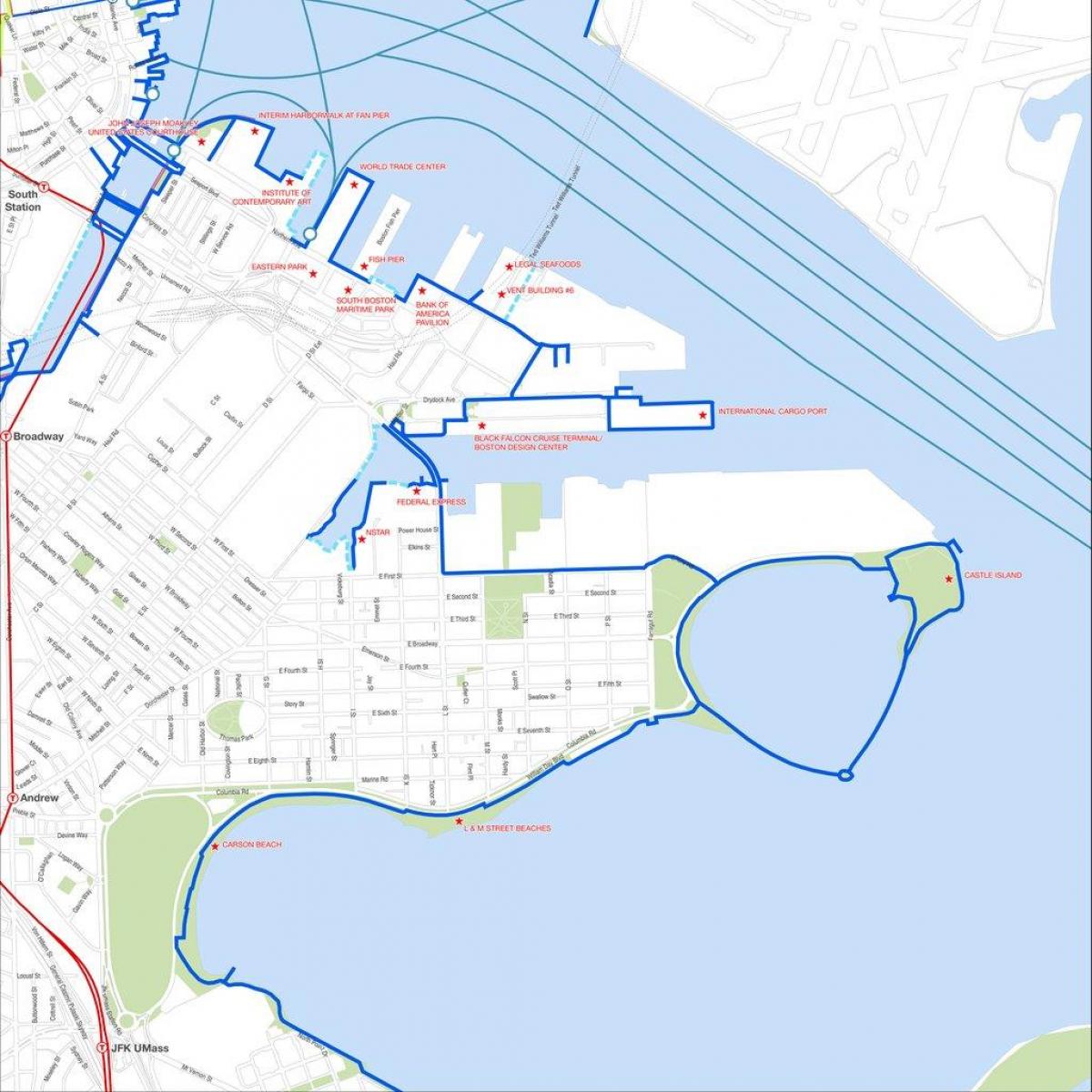 harborwalk बोस्टन नक्शा