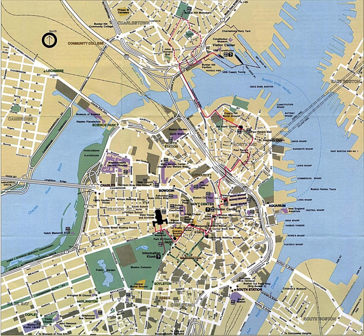 बोस्टन शहर के नक्शे
