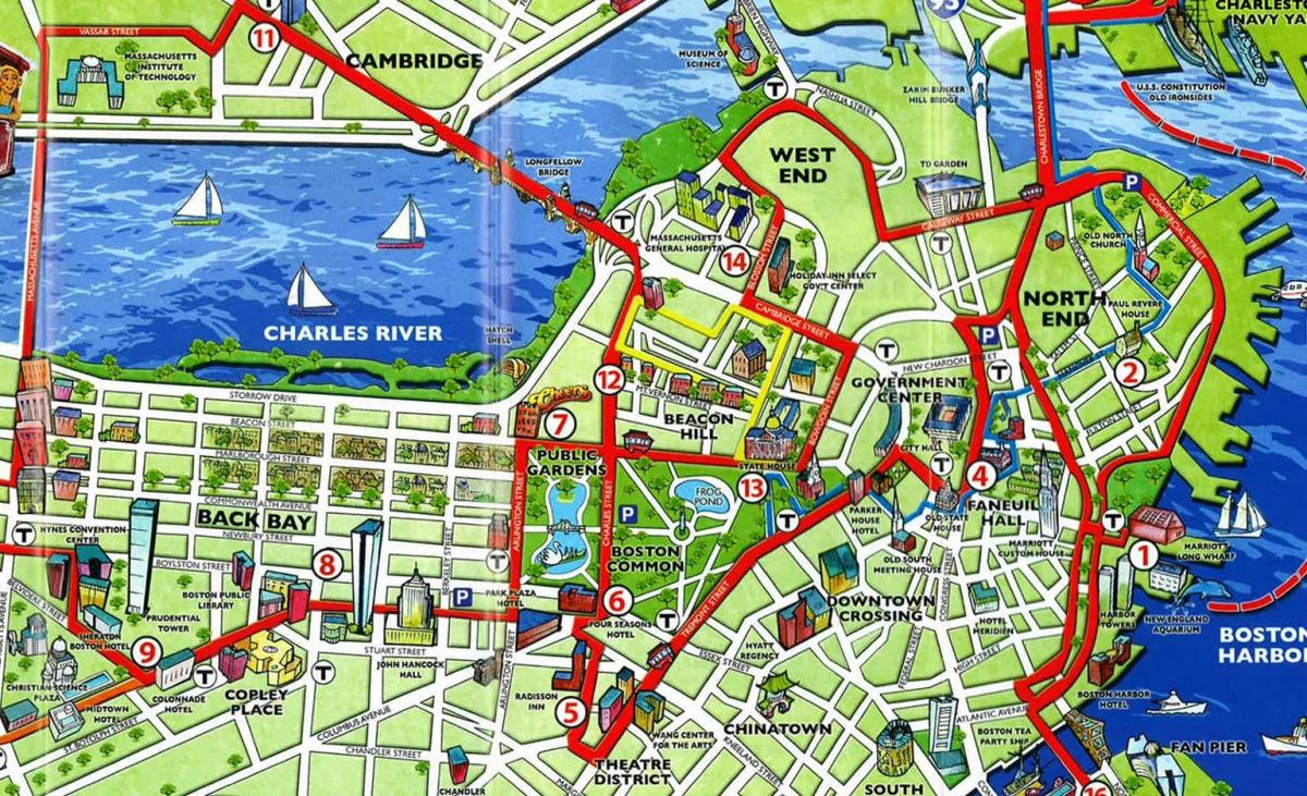 पर्यटन के नक्शे बोस्टन