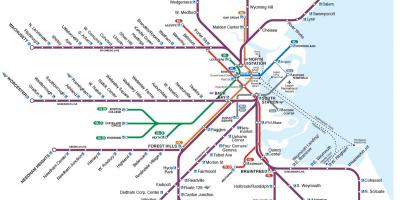 कम्यूटर रेल मानचित्र बोस्टन