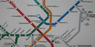 बोस्टन के दक्षिण स्टेशन का नक्शा