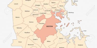 नक्शा बोस्टन क्षेत्र