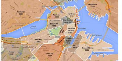 बोस्टन के शहर के क्षेत्रीकरण मानचित्र