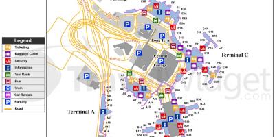 लोगान हवाई अड्डे के टर्मिनल का नक्शा