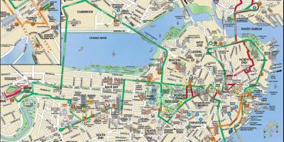 बोस्टन ट्रॉली पर्यटन मानचित्र