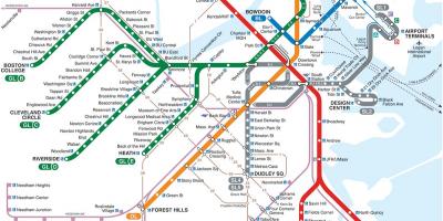 MBTA नक्शा लाल रेखा