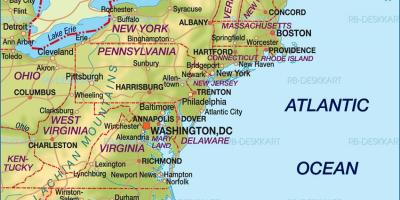 बोस्टन में अमेरिका के मानचित्र