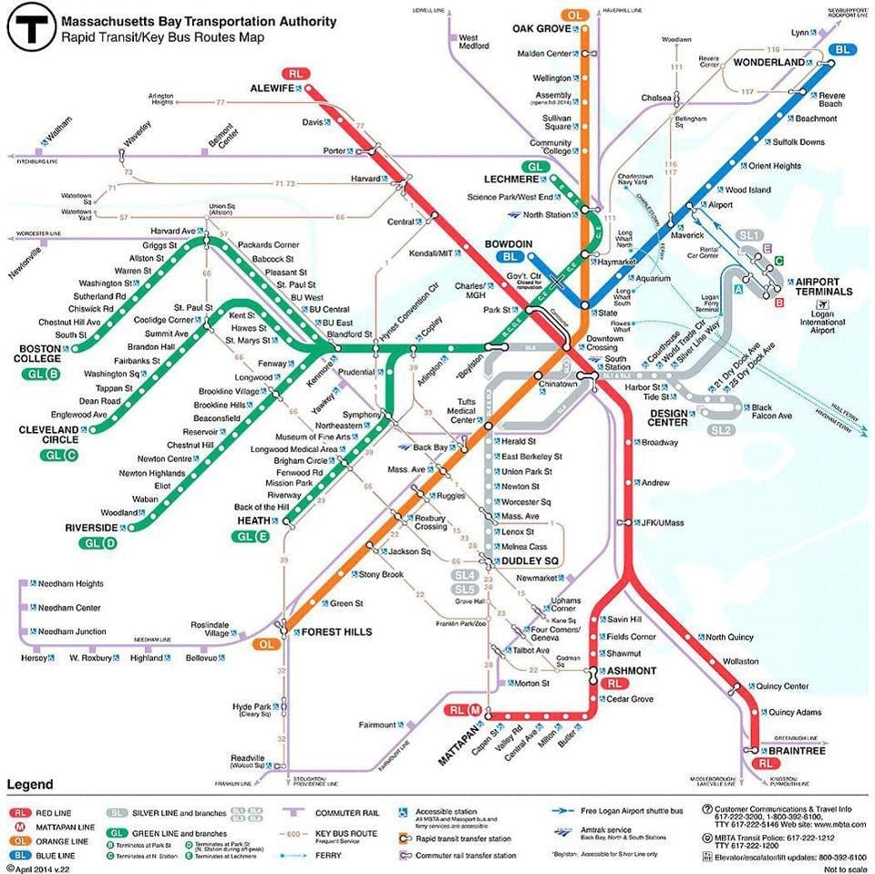 नक्शे के MBTA