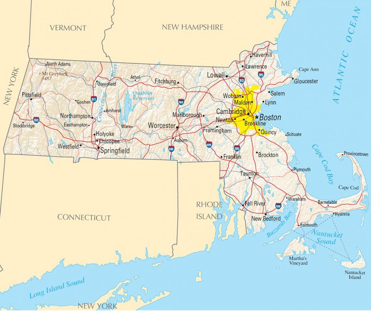 नक्शे के बोस्टन संयुक्त राज्य अमेरिका