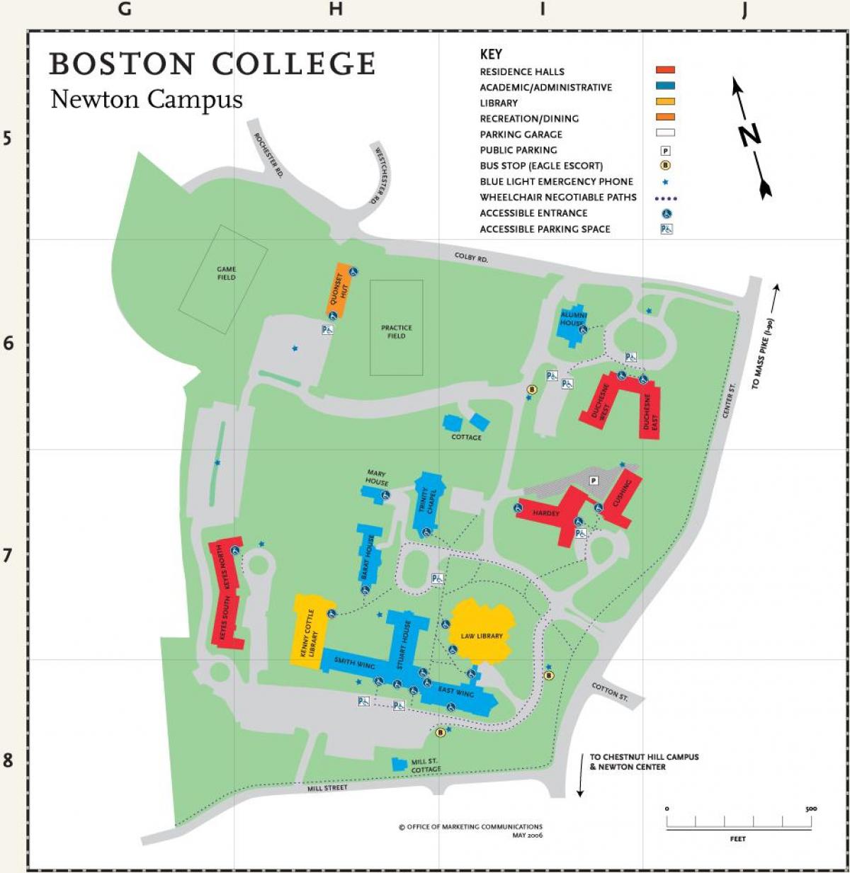 नक्शे के बोस्टन कॉलेज