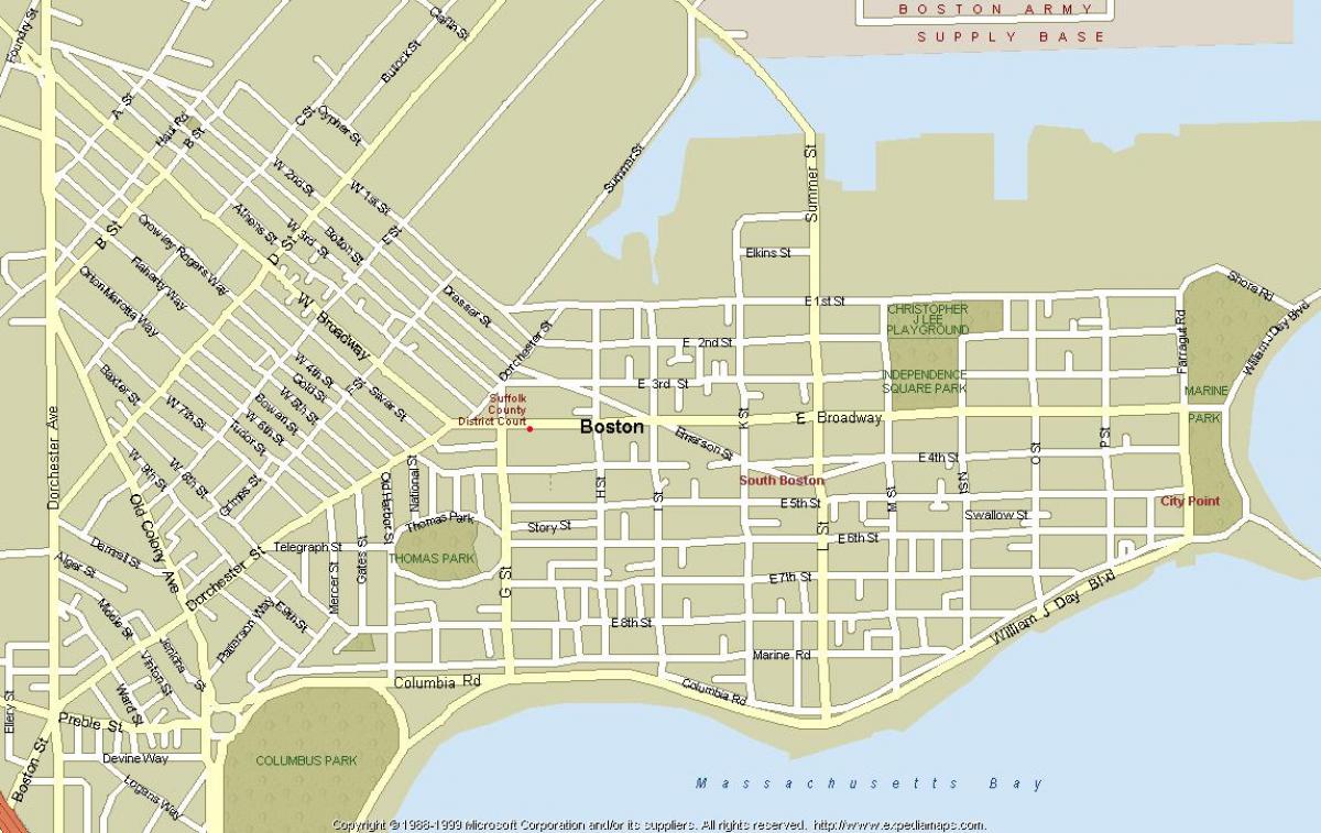 सड़क के नक्शे के बोस्टन