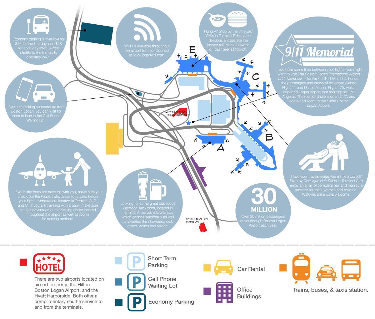 बोस्टन के लोगान पार्किंग का नक्शा