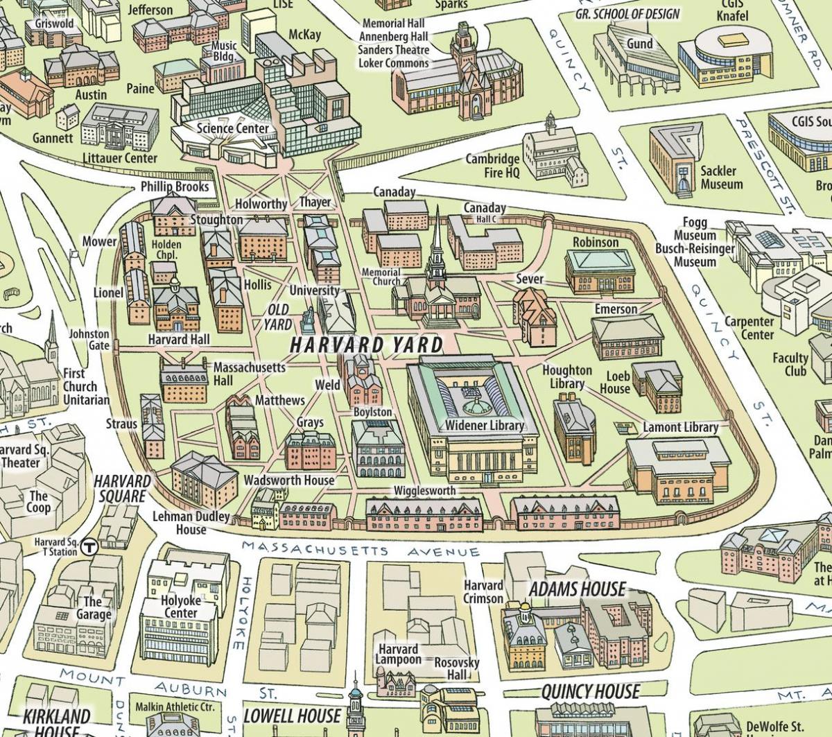 नक्शे के हार्वर्ड विश्वविद्यालय