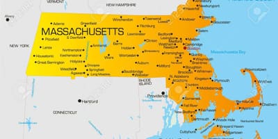 Massachuset नक्शा
