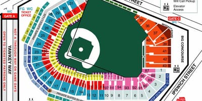 Fenway सीट नक्शे