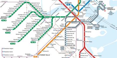 हरे रंग की लाइन का नक्शा बोस्टन