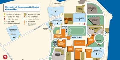 Umass बोस्टन कैम्पस का नक्शा